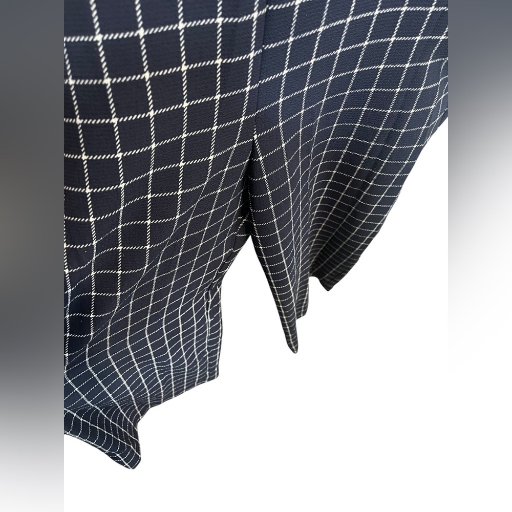 Monteau Navy Blue and White Plaid Jumpsuit w/Pockets - Small - Picture 4 of 10